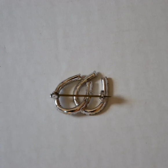 Rhinestone  Horseshoes Pin - Picture 2 of 4